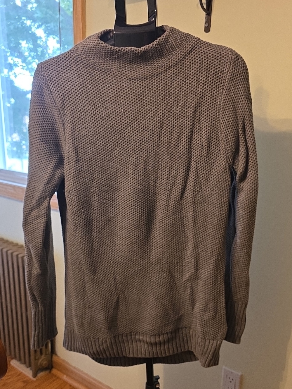 Duluth Trading Co Grey Knit Cowl-Neck Sweater